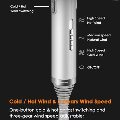 T-Shaped Hair Dryer with Smart Inverter Technology High-Power Blow Dryer for Home & Salon Use EU Plug With 3 Nozzles(Black) by bashfashion